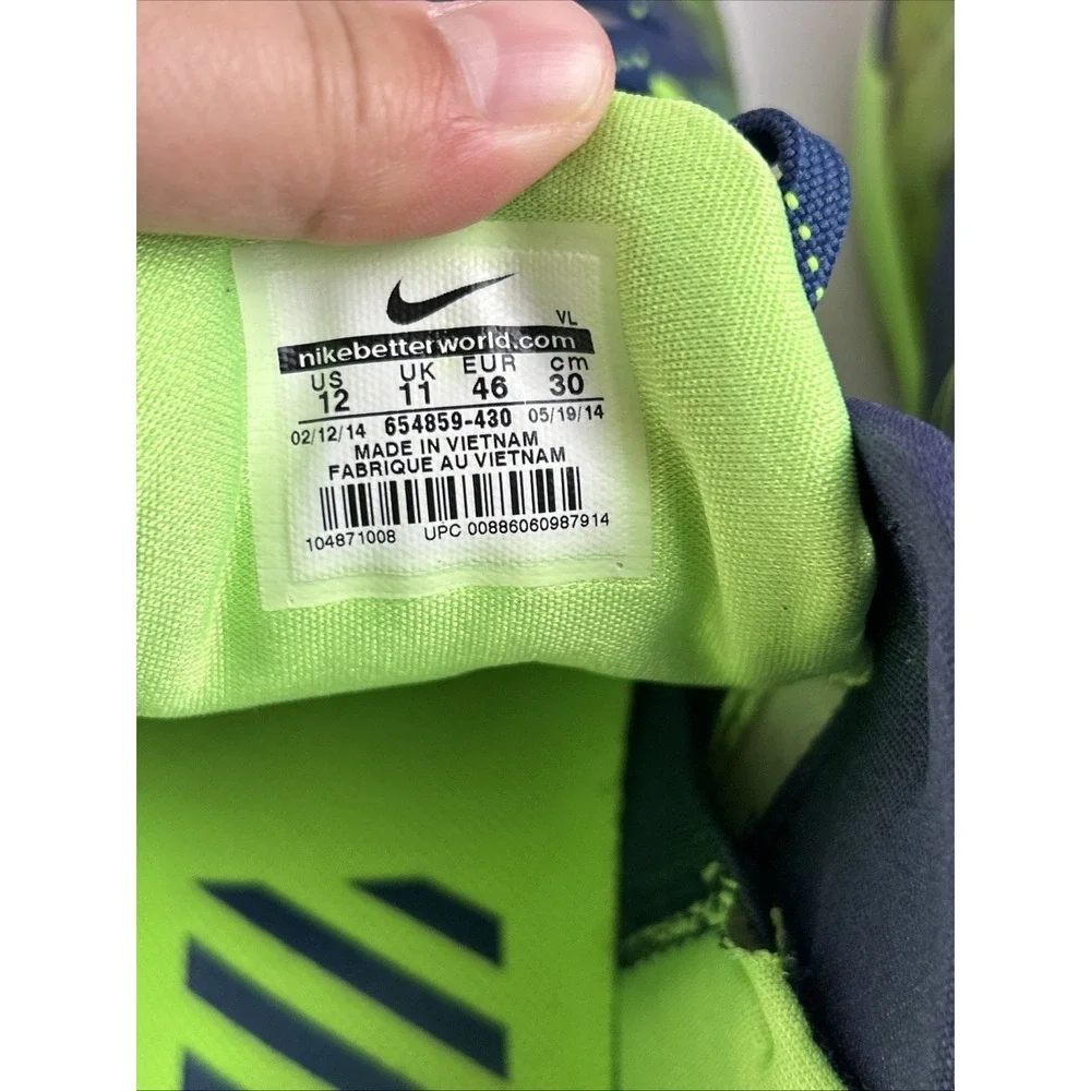 NIKE Zoom Field General FTBL Navy/Lime Green 654859-430 sz 12‎